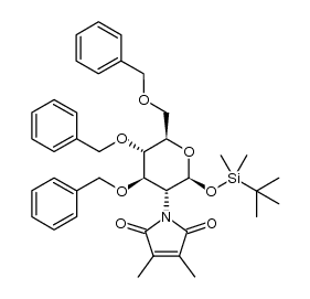 tert-butyldimethylsilyl 3,4,6-tri-O-benzyl-2-dimethylmaleimido-2-deoxy-β-D-glycopyranoside Structure