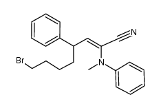 8-bromo-2-N-methylanilino-4-phenyl-oct-2-enenitrile结构式