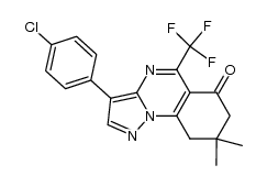 3-(4-chlorophenyl)-8,8-dimethyl-5-trifluoromethyl-3-phenyl-6,7,8,9-tetrahydropyrazolo[1,5-a]quinazoline-6-one结构式