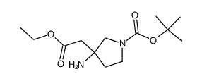 Ethyl (3-Amino-1-Boc-Pyrrolidin-3-Yl)-Acetate结构式
