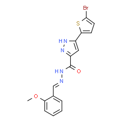 (E)-3-(5-bromothiophen-2-yl)-N-(2-methoxybenzylidene)-1H-pyrazole-5-carbohydrazide Structure