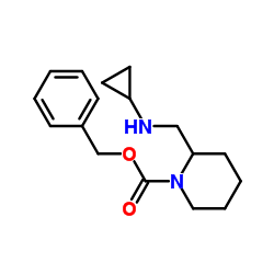 Benzyl 2-[(cyclopropylamino)methyl]-1-piperidinecarboxylate结构式