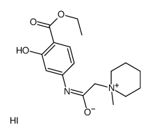 ethyl 2-hydroxy-4-[[2-(1-methylpiperidin-1-ium-1-yl)acetyl]amino]benzoate,iodide Structure