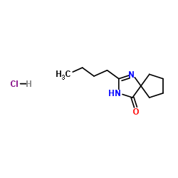 2-丁基-1,3-二氮杂螺环[4,4]壬-1-烯-4-酮盐酸盐结构式