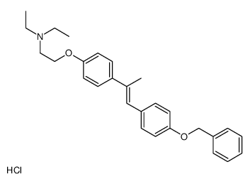 N,N-diethyl-2-[4-[(E)-1-(4-phenylmethoxyphenyl)prop-1-en-2-yl]phenoxy]ethanamine,hydrochloride结构式