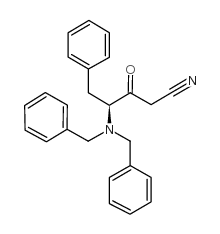 4-S-N,N-二苄基氨基-3-氧代-5-苯基戊腈结构式