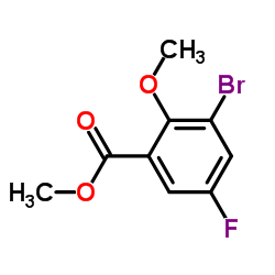 Methyl 3-bromo-5-fluoro-2-methoxybenzoate结构式