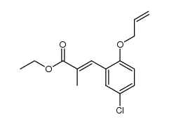 Ethyl 2-methyl-3-(2-allyloxy-5-chlorophenyl)propenoate结构式