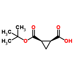 (1S,2R)-rel-2-[[(叔丁氧基)羰基]环丙烷-1-羧酸结构式