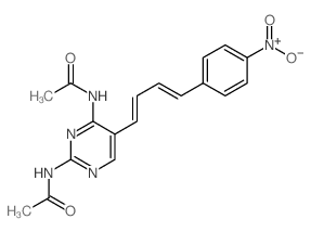 N-[4-acetamido-5-[4-(4-nitrophenyl)buta-1,3-dienyl]pyrimidin-2-yl]acetamide Structure