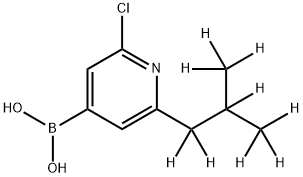 2-Chloro-6-(iso-butyl-d9)-pyridine-4-boronic acid结构式