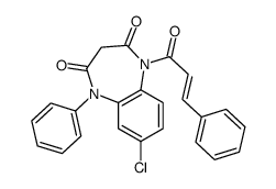 7-chloro-5-phenyl-1-[(E)-3-phenylprop-2-enoyl]-1,5-benzodiazepine-2,4-dione结构式