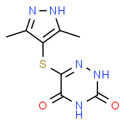 6-[(3,5-dimethyl-1H-pyrazol-4-yl)sulfanyl]-1,2,4-triazine-3,5(2H,4H)-dione structure