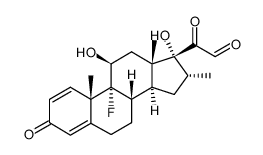 11β,17α-dihydroxy-9α-fluoro-16α-methyl-3,20-dioxo-1,4-pregnadien-21-al Structure