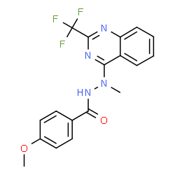 4-METHOXY-N'-METHYL-N'-[2-(TRIFLUOROMETHYL)-4-QUINAZOLINYL]BENZENECARBOHYDRAZIDE Structure