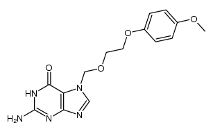 7-[[2-(p-methoxyphenyloxy)ethoxy]methyl]guanine结构式