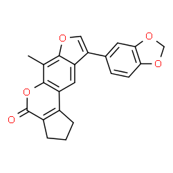 9-(benzo[d][1,3]dioxol-5-yl)-6-methyl-2,3-dihydrocyclopenta[c]furo[3,2-g]chromen-4(1H)-one structure