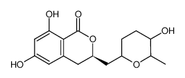 (3R)-3,4-Dihydro-6,8-dihydroxy-3-[[(2R,6S)-tetrahydro-5-hydroxy-6-methyl-2H-pyran-2-yl]methyl]-1H-2-benzopyran-1-one structure