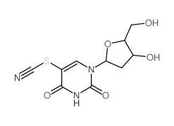 1-[4-hydroxy-5-(hydroxymethyl)oxolan-2-yl]-5-thiocyanato-pyrimidine-2,4-dione结构式