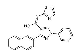 3-naphthalen-2-yl-1-phenyl-N-(1,3-thiazol-2-yl)pyrazole-4-carboxamide Structure
