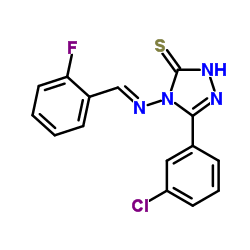 5-(3-Chlorophenyl)-4-{[(E)-(2-fluorophenyl)methylene]amino}-4H-1,2,4-triazole-3-thiol结构式