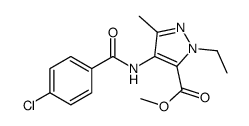 methyl 4-[(4-chlorobenzoyl)amino]-2-ethyl-5-methylpyrazole-3-carboxylate Structure