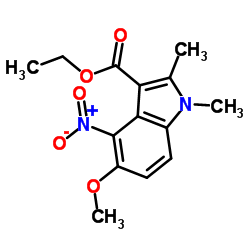 Ethyl 5-methoxy-1,2-dimethyl-4-nitroindole-3-carboxylate结构式