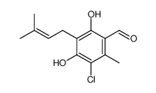 5-chloro-2,4-dihydroxy-6-methyl-3-(3-methyl-2-butenyl)benzaldehyde Structure