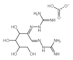 2-[[(1Z)-1-(diaminomethylidenehydrazinylidene)-3,4,5,6-tetrahydroxy-hexan-2-ylidene]amino]guanidine; dihydroxy-oxo-azanium Structure