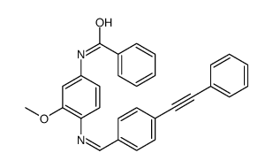 N-[3-methoxy-4-[[4-(2-phenylethynyl)phenyl]methylideneamino]phenyl]benzamide结构式