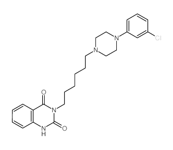 3-[6-[4-(3-chlorophenyl)piperazin-1-yl]hexyl]-1H-quinazoline-2,4-dione结构式