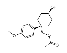 Acetic acid 4-hydroxy-1-(4-methoxy-phenyl)-cyclohexylmethyl ester Structure