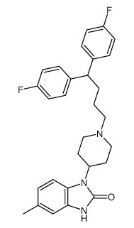 1-{1-[4,4-bis-(4-fluoro-phenyl)-butyl]-piperidin-4-yl}-5-methyl-1,3-dihydro-benzoimidazol-2-one Structure