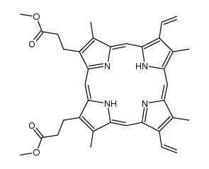 2,8-divinyl-13,17-bis-(2-methoxycarbonylethyl)-3,7,12,18-tetramethyl-1,4-divinylporphyn Structure
