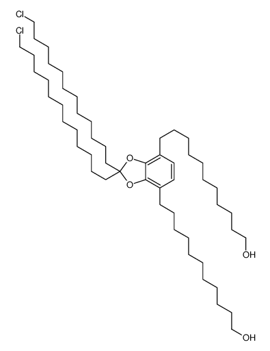 11-[2,2-bis(12-chlorododecyl)-7-(11-hydroxyundecyl)-1,3-benzodioxol-4-yl]undecan-1-ol结构式