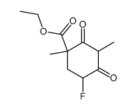 1-Ethoxycarbonyl-1,3-dimethyl-5-fluorcyclohexan-2,4-dion结构式