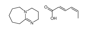 (2E,4E)-hexa-2,4-dienoic acid,2,3,4,6,7,8,9,10-octahydropyrimido[1,2-a]azepine结构式