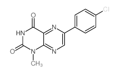 2,4(1H,3H)-Pteridinedione,6-(4-chlorophenyl)-1-methyl- Structure