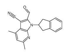1-(2,3-dihydro-1H-inden-2-yl)-2-formyl-4,6-dimethyl-1H-pyrrolo[2,3-b]pyridine-3-carbonitrile结构式
