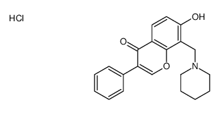 7-hydroxy-3-phenyl-8-(piperidin-1-ium-1-ylmethyl)chromen-4-one,chloride结构式