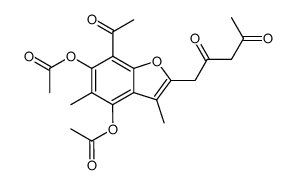 1-(4,6-diacetoxy-7-acetyl-3,5-dimethyl-benzofuran-2-yl)-pentane-2,4-dione结构式
