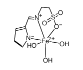 [Fe(II)(2-(N-α-pyrrolideneimino)ethane sulphonic acid)(H2O)3]结构式