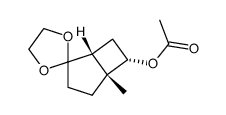 (+/-)-2-ethylenedioxy-5-methyl-6-acetoxybicyclo[3.2.0]heptane结构式