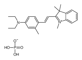 3H-Indolium, 2-[2-[4-(diethylamino)-2- methylphenyl]ethenyl]-1,3,3-trimethyl-, [2S-(2α,5α,6)]-, phosphate (1:1)结构式