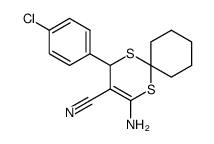 2-Amino-4-(4-chloro-phenyl)-1,5-dithia-spiro[5.5]undec-2-ene-3-carbonitrile Structure