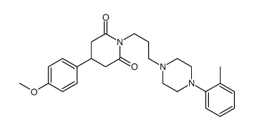4-(4-methoxyphenyl)-1-[3-[4-(2-methylphenyl)piperazin-1-yl]propyl]piperidine-2,6-dione结构式