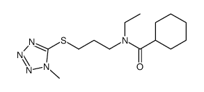 1-Methyl-5-(3-(N-ethyl-N-cyclohexylcarbonylamino)propyl)thio-1,2,3,4-t etrazole Structure