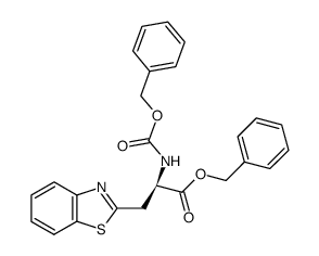 (R)-3-Benzothiazol-2-yl-2-benzyloxycarbonylamino-propionic acid benzyl ester Structure