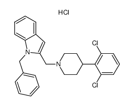 1-benzyl-2-[4-(2,6-dichloro-phenyl)-piperidin-1-ylmethyl]-1H-indole hydrochloride Structure