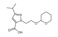 5-Isopropyl-2-[2-(tetrahydro-pyran-2-yloxy)ethyl]-2H-pyrazole-3-carboxylic acid Structure